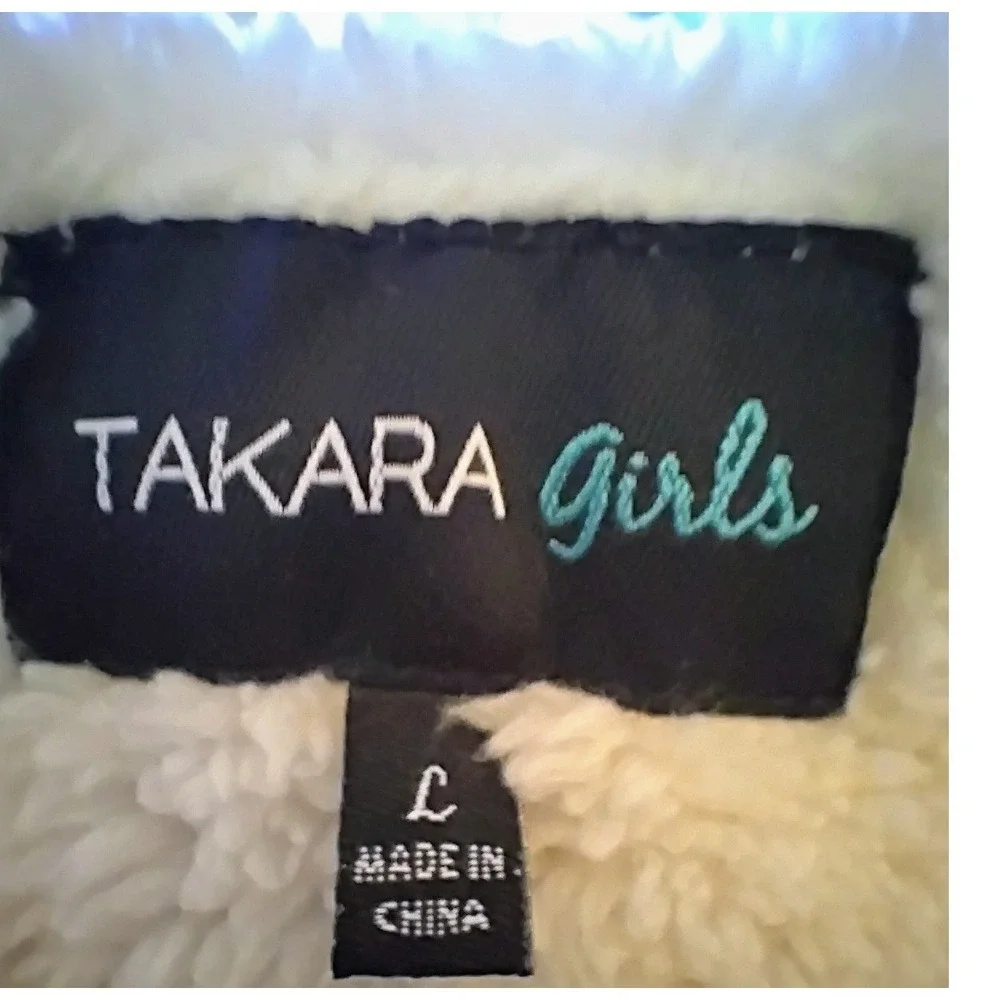 TAKARA GIRLS L Aztec Sherpa Vest Sleeveless Duster Jacket Open Front‎ Boho Cozy
